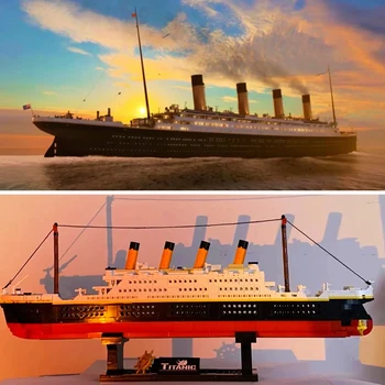 Orașul RMS Titanic Navă de Croazieră Mini Blocuri Cifre Barca Ocean de Linie Model Micro Cărămizi Jucării Pentru Copil Ziua de nastere Cadouri MOC