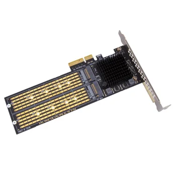 PCI-E X4 la Dual NVMe PCIe M. 2 NVMe SSD PCI-E X8/X16 Suport pentru Card M. 2 (Tasta M) NVMe SSD 22110/2280/2260/2242