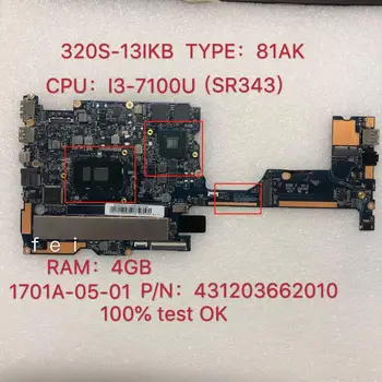 Pentru Lenovo Ideapad 320S-13IKB Laptop Placa de baza 81AK CPU I3-7100U GPU 2G RAM: 4 gb FRU 5B20P57122 100% test ok