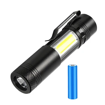 Portabil EDC Lanterna Mini COB Super Bright LED-uri Lanterna Q5 Wick 4 Moduri Lanterna 14500 baterie Reîncărcabilă rezistent la apa De zi cu Zi în aer liber