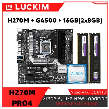 Renovat H270M PRO4 Placa de baza +G4500 + 16GB(2x8GB) Set Kit cu Procesor Memorie DDR4 LGA1151