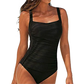 Sexy Plus Dimensiune Costume de baie Femei 2022-O singură Bucată de costume de Baie Negru Retro Uzura de Înot pentru Costume de Baie monokini maillot de bain femme
