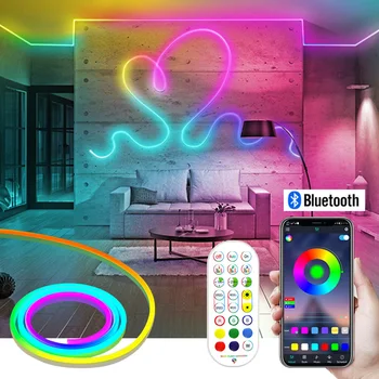 Smart RGBIC Led-uri Lumina de Neon 12V DC Dreamcolor Controler Bluetooth Urmarind Banda APP Control de la Distanță Dimmble pentru Decorarea Camerei