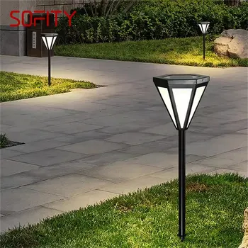 SOFITY în aer liber Contemporane Gazon Simplu Lampă Neagră de Iluminat cu LED rezistent la apa Acasă pentru Villa Garden