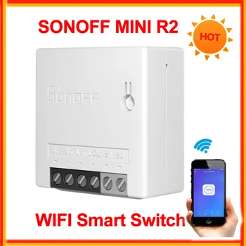 Sonoff-mini R2 comutator WiFi, două mod de comutare inteligentă, corp mic, timer, lumina, control de la distanță modul de lucru cu Alexa Google