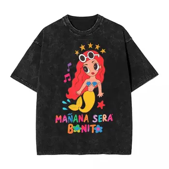 Spălat Tricou Karol G Manana Sera Bonito Hip Hop Cool T-Shirt Supradimensionat Muzica Streetwear Topuri de Vara Tricouri pentru Barbati Femei