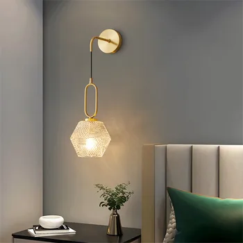 Stil European lampă de perete Postmodern negru și auriu lumini Noptiera studiu living fundal de perete decor cameră de lux de lumină