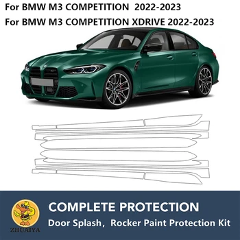 Structuri Rocker Panouri de Protecție Vopsea Clar Sutien Garda Kit TPU PPF Pentru BMW M3 CONCURS XDRIVE 2022-2023