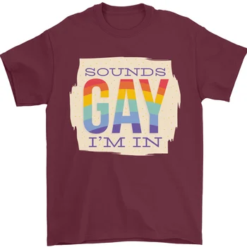 Suna Gay ÎN Amuzant LGBT Pride Gay 100% Bumbac T-Shirt