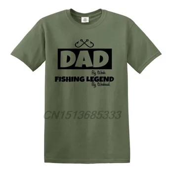 TATA De Săptămână Legenda Pescuit De Weekend Bărbați T-shirt Cadou Amuzant Pescar de Crap Pescar Unisex Retro din Bumbac Tricouri Tricou Barbat