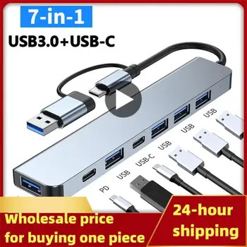 Tip C HUB de Mare Viteză USB 3.0 HUB Splitter Cititor de Carduri RJ45 PD 87W Multiport cu SD TF Porturi pentru Macbook Accesorii de Calculator