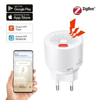 Tuya Zigbee Smart Home Naturale Senzor de Gaze Combustibile de uz Casnic Inteligent GPL Scurgeri de Gaz Detector de Alarmă de Incendiu de Protecție de Securitate