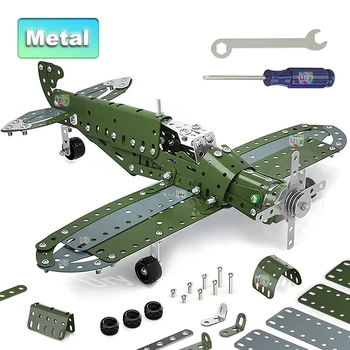 Ury WW2 Metal Puzzle Nuci Zero Luptător Militar Armata Spitfire Roșu Verde Avion Înșurubare Blocuri Jucarii Educative pentru Copii