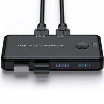 USB KVM Switch USB 3.0 de Comutare Switch KVM Pentru Windows PC, Tastatură, Mouse-ul de Imprimantă 2 Pc-uri de Partajare a 4 Dispozitive USB Comutator