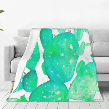 Verde Acuarelă Cactus Pătură, Cuvertură De Pat Pe Pat Pat Set Cuverturi De Pat Ultralight