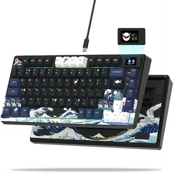 womier S-K80 Gamer Tastatură cu Culori OLED Display Tastatură Mecanică de Gaming Hot Swappable Garnitura Muntele RGB Personalizat Tastatură