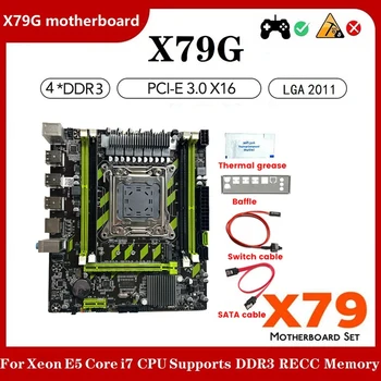 X79G despre lga2011 Computer de Bord Kituri Cablu SATA+Cablu de Switch+Diafragma+pasta Termică 4XDDR3 Slot M. 2 NVME PCI-E X16 6XUSB2.0 SATA3.0